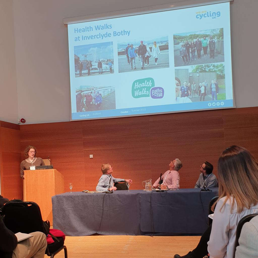 HelenMWalking's tweet photo. Health Walks were being celebrated at today's #activescot22 conference. Brilliant tip about delivering a local demo #HealthWalk for local health professionals and others we want referring people along.
@PathsforAll @CyclingUKScot
@ActiveScotGov https://t.co/6r6pkBWDmi