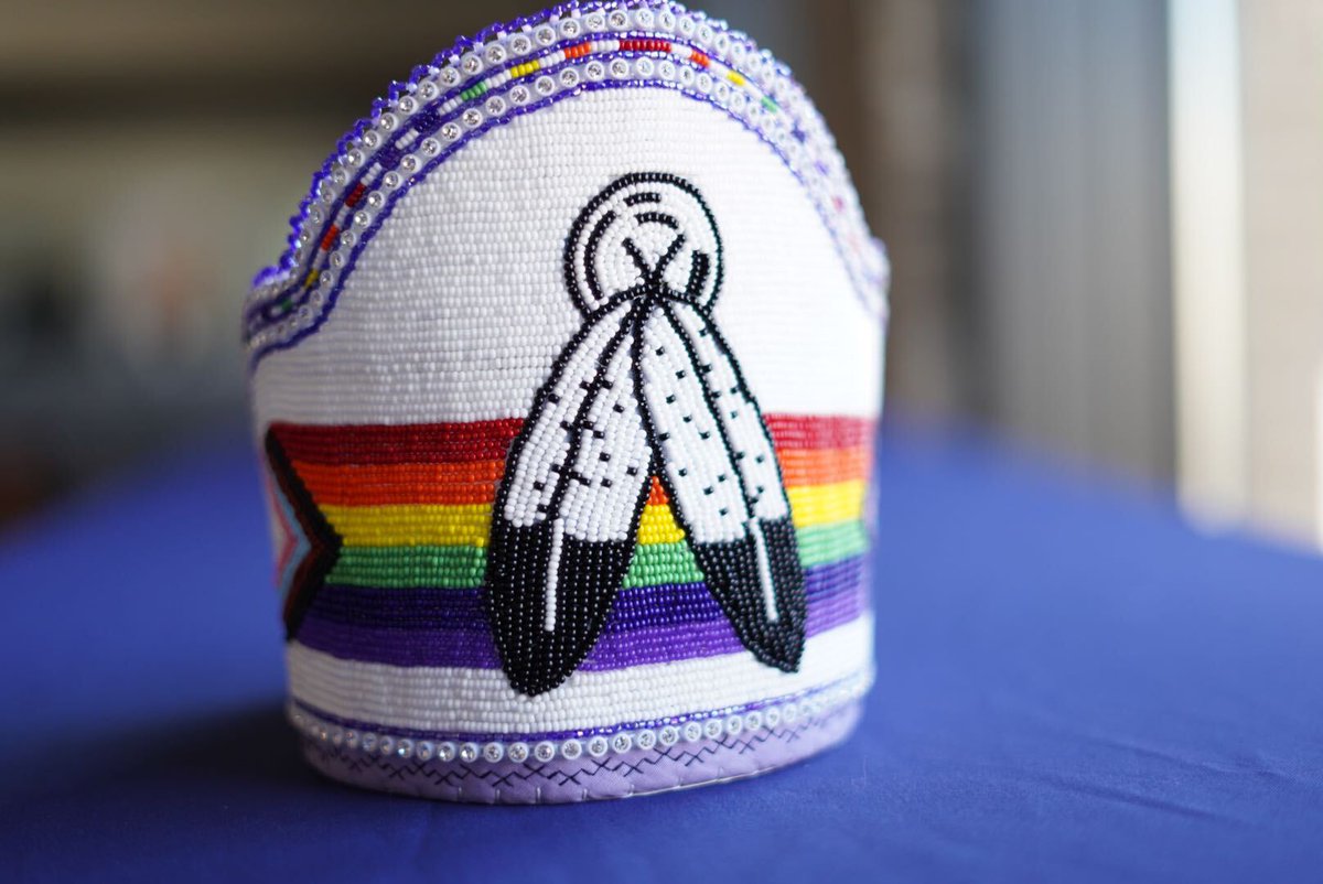 Warm up your mocs and bring your best dance moves on Thursday because this Two-Spirit Wacipi Royalty Crown is GORGEOUS and one of a kind!