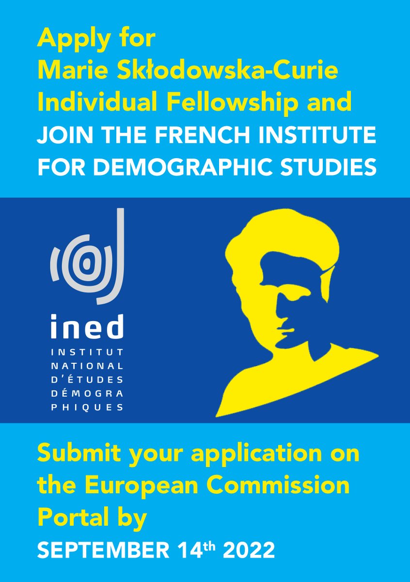 InedFr's tweet photo. Vous êtes un.e jeune chercheur-e et voulez bénéficier d’une expérience de longue durée au sein d’une équipe de recherche multidisciplinaire ? Candidatez avant le 14/09/2022 pour une bourse post-doctorale Marie Sklodowska Curie et être accueilli.e à l’Ined.
https://t.co/eWbsF2U6AI https://t.co/CB66qYch70