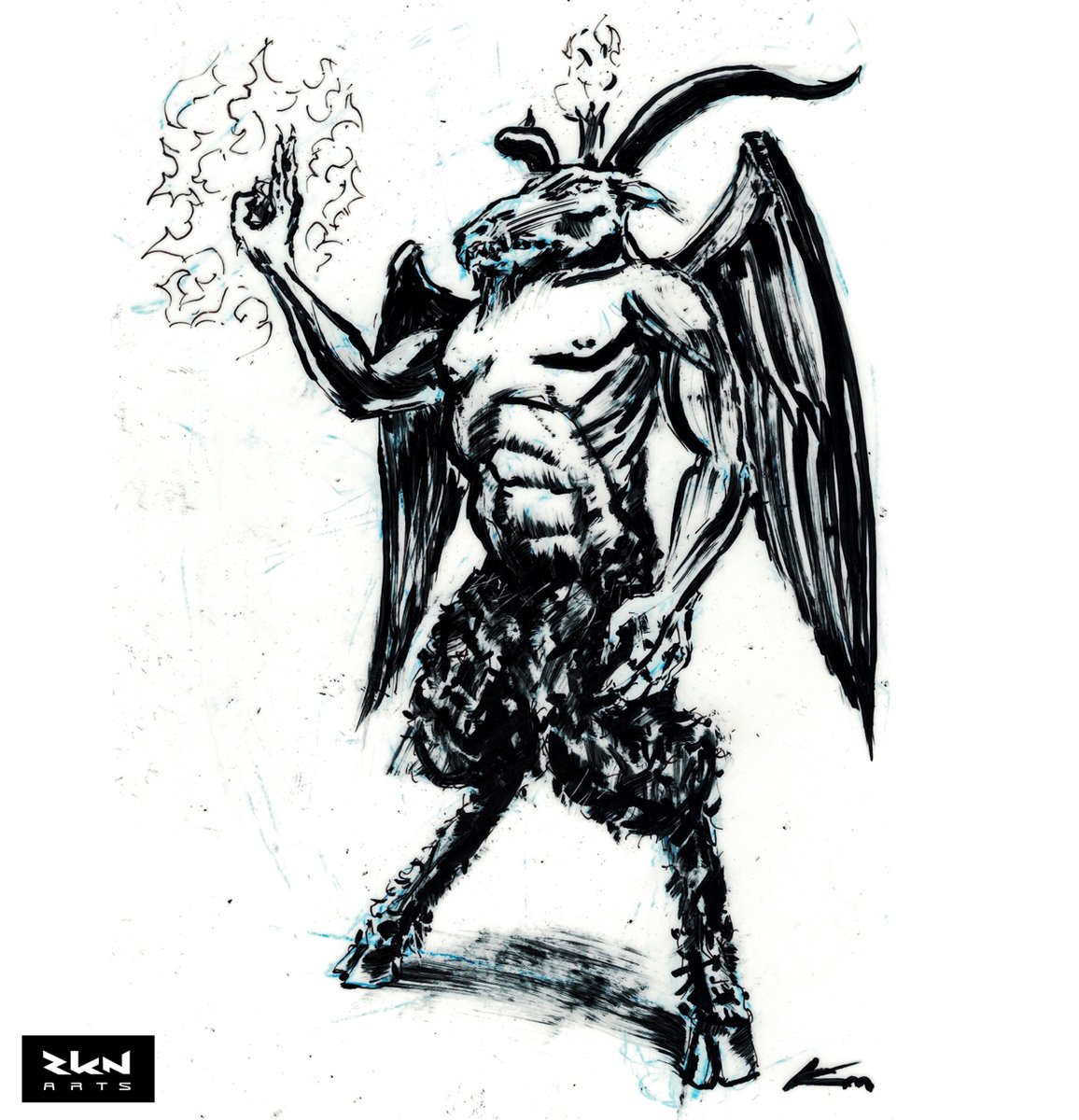 RKN_Arts's tweet photo. BAPHOMET OF THE MORNING: Warm-up drawing - Copic Special Black Ink w/ Rapidograph 0.03 technical pen, Mini-Wide and Copic Sketch markers on white 3M scrap vinyl #archangel #angel #dnd #draw #dndart #drawing #bnw #ink #marker #rapidograph #copic #miniwide #Baphomet #demon #devil https://t.co/BTb8SLHOnR
