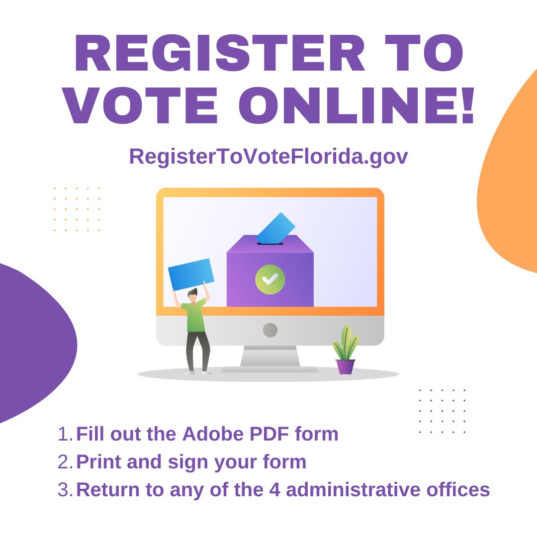 Brevard County Gov on Twitter: "New to Brevard County? Newly 18 years old?  You can register to vote online! Visit https://t.co/5eUNhfaHa1 - you'll  need your Florida State ID. Or fill out the