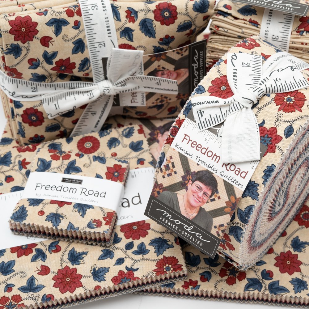 The much anticipated Freedom Road by Kansas Troubles is headed to stores now. The inspiration behind this line is Lynne's love of the 4th of July. "We always have a big celebration with the family, fireworks, potluck dinners, and s'mores," said Lynne when talking about this line.