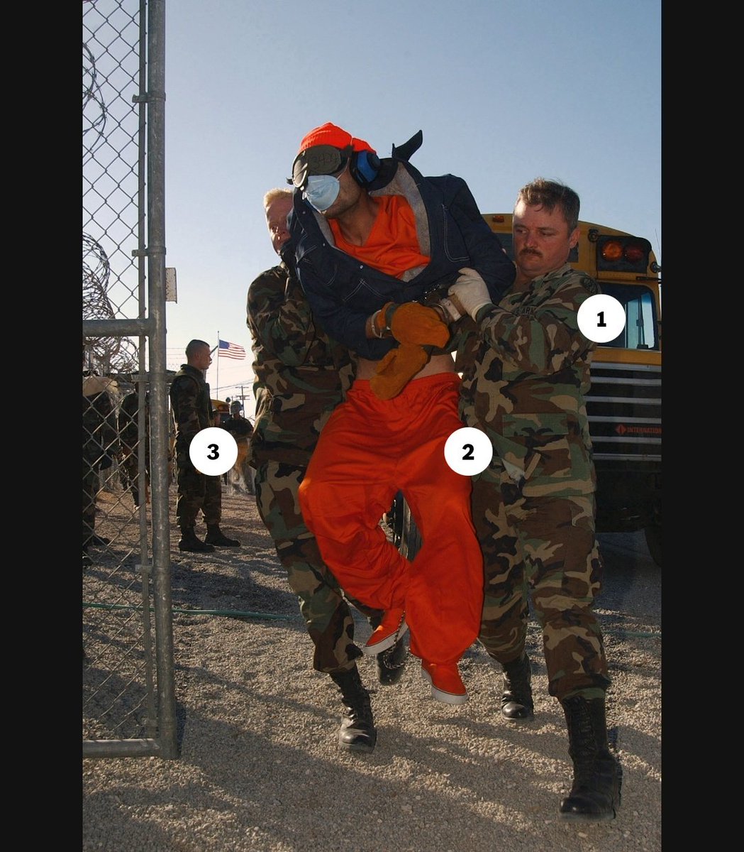 Dragonvibee's tweet photo. United states has released the first ever pictures of Guantanamo bay prisoners who were abducted by Pentagon.

780 Muslim men &amp; boys from around the globe were held at unknown cells of Guantanamo without any trial &amp; evidence.

+ https://t.co/ni0UPDwHHj