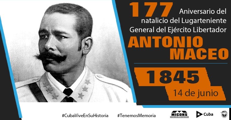 CubaMicons's tweet photo. Aniversario 177 del natalicio del "Titán de Bronce"
"(...)Maceo es nuestro,su gloria y su memoria continuaremos honrándola de mil formas diferentes,su gloria y su memoria continuaremos honrándola en el trabajo,en las luchas,en el cumplimiento de nuestros deberes(...) https://t.co/UWnejkkgSl