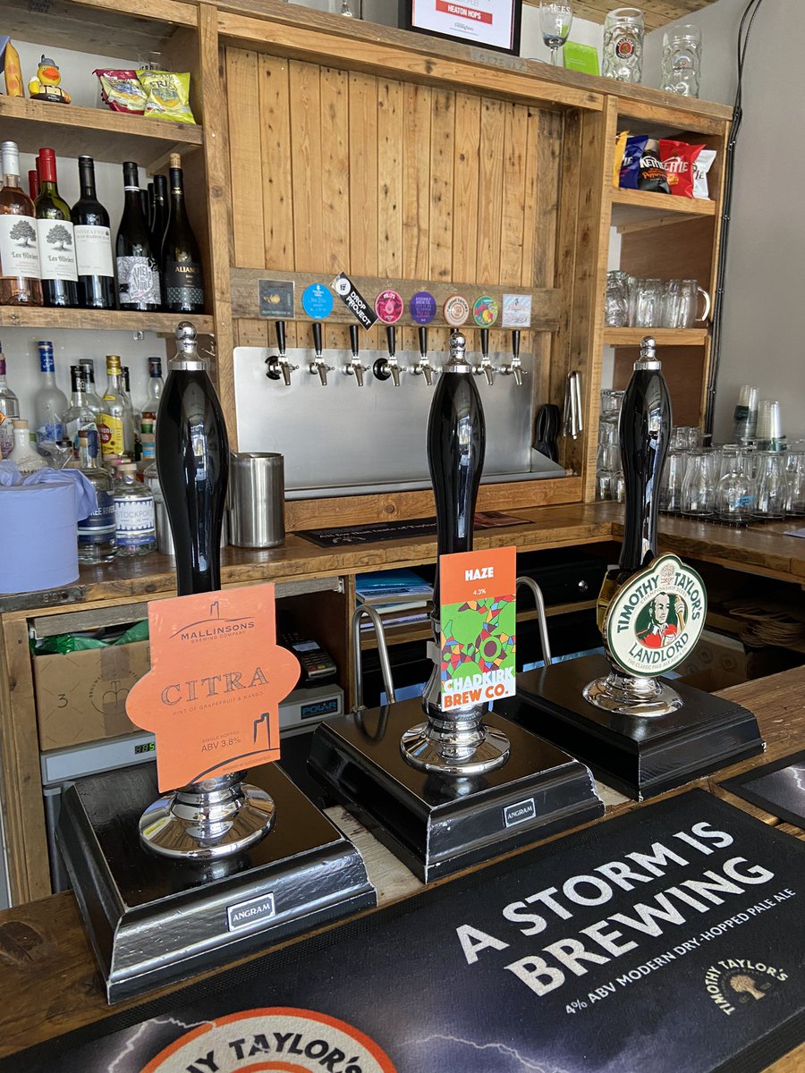 The sun is cracking the flags in Heaton Chapel ☀️ 🍺
Cask
 <a href="/TimothyTaylors/">Timothy Taylor's Brewery</a> 
<a href="/ChadkirkCo/">ChadkirkBrewCo</a> 
<a href="/Mallinsons/">Mallinsons</a> 
Keg 
<a href="/struise/">Struise Breweries</a> 
@beerofsmod 
<a href="/dropprojectbrew/">Dropprojectbrew</a> 
<a href="/pollysbrewco/">Polly's</a> 
@assembly_brewco 
@VerdantBrew 
TEG