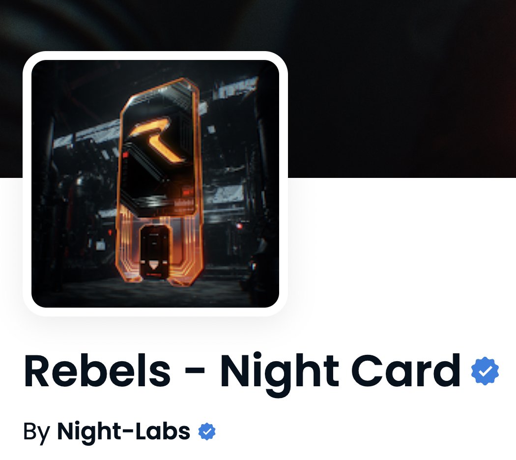 rebelsbynight's tweet image. The Rebels are here! Rebels Night Card collection is now Verified on OpenSea 🥷🔥

Join the Rebellion: opensea.io/collection/nig…
