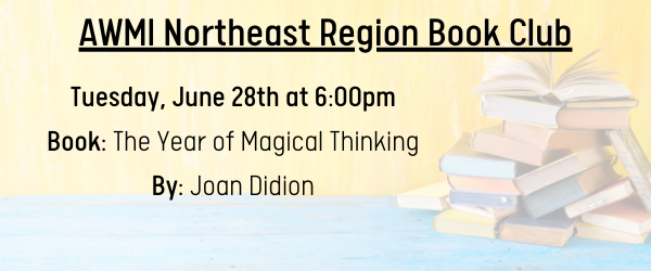 EstelleTran's tweet photo. We're two weeks away from the AWMI Northeast Region Book Club! Plenty of time to treat yourself to a Joan Didion audiobook! We always have a nice time discussing the book and catching up with #metals industry folks. @AWMIHQ  https://t.co/rpzygp3Ptl https://t.co/JfbJb7F5ke