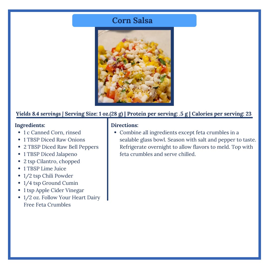 HCUAmerica's tweet photo. Need a yummy #LowPro dip idea to bring to the Father's Day Celebration? This #CornSalsa recipe is sure to be a hit! 

#Homocystinuria #LowProtein #Vegan #Vegetarian #Phenylketonuria https://t.co/txI6VGwMfx