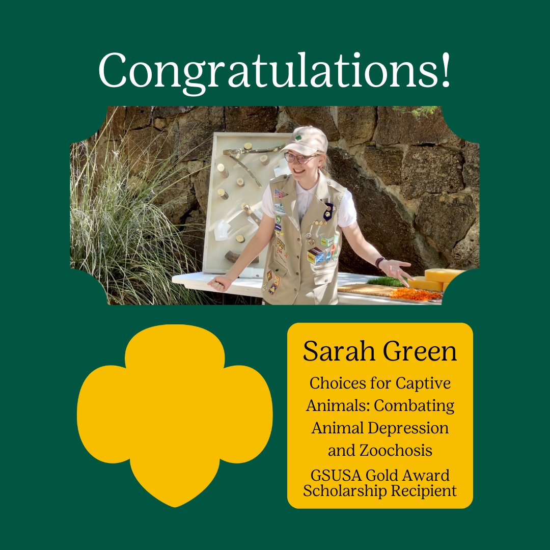 Join us in celebrating our very own Sarah Green, who was selected to receive the inaugural Girl Scouts of the USA Gold Award Scholarship! More here: blog.desertmuseum.org/2021/10/22/enr…

The GSUSA Gold Award Scholarship recognizes one outstanding Gold Award Girl Scout per council.