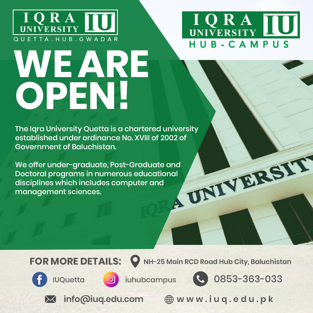 IUQuetta's tweet photo. One destination Many paths; Experience exceptional academic and work-integrated learning opportunities with us

Enroll today at https://t.co/NEqG2EjQdj to be a part of the diverse campus life and achieve your career goals
#AdmissionsOpen #IUHub #IqraUniversityHub #AdmissionsIUHub https://t.co/4L6Wi7Fxno