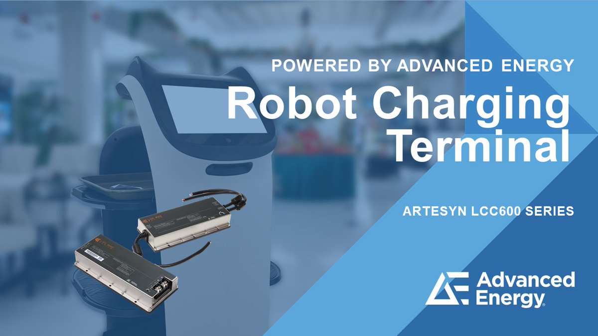 AdvEnergy's tweet photo. Advanced Energy’s highly durable & adjustable Artesyn LCC600 #powersupplies have been integrated into charging terminals for #servicerobots used for tray return in self-service restaurants to address #batterycharging requirements. Learn more: https://t.co/JJlmYMCzkm #PoweredByAE https://t.co/ZPNLI4bs1w