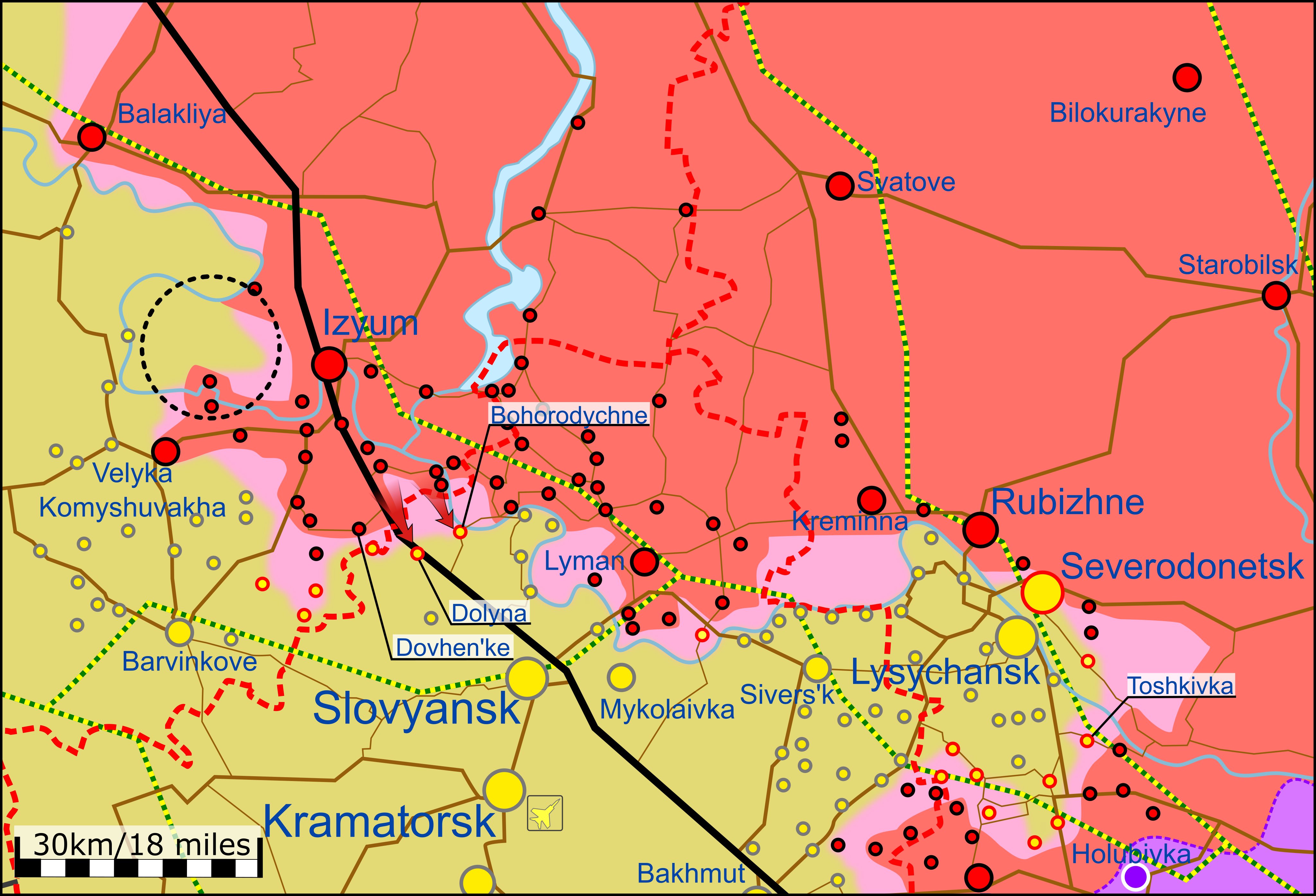 Карта боевых действий на Украине 