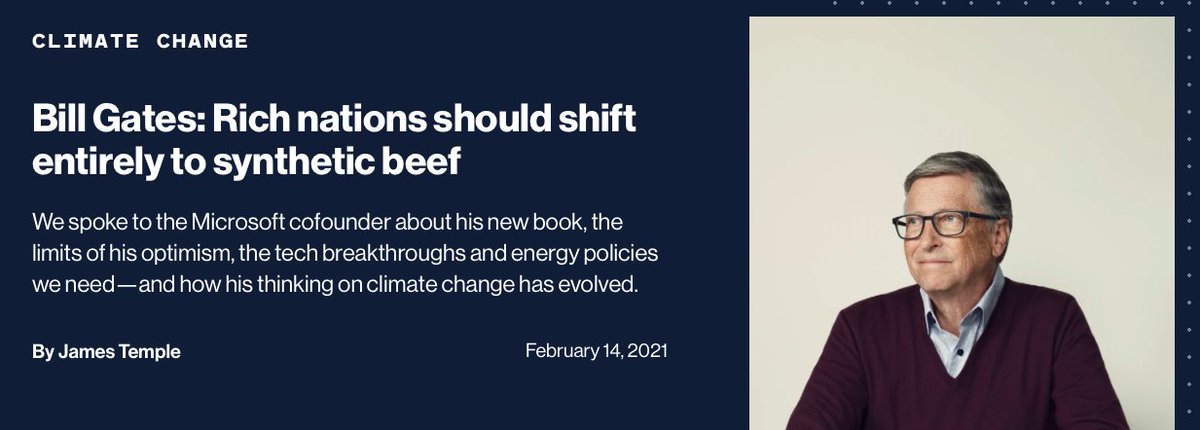 At the same time Gates began investing in agriculture, he also emerged as one of the world’s leading voices for synthetic meat and other plant based alternatives.Gates says meat must be abandoned to save the planet.