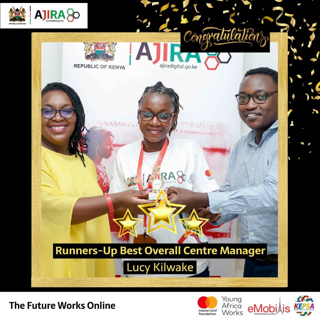 eMobilis's tweet photo. Congratulations to this team of best performing Ajira Centre Managers in Quarter One (Q1)2022, for the outstanding work done in entrenching online work at the grassroots level. Your diligence and commitment in making a difference in the lives of the young Kenyans is admirable. https://t.co/YbIYwwQGe1