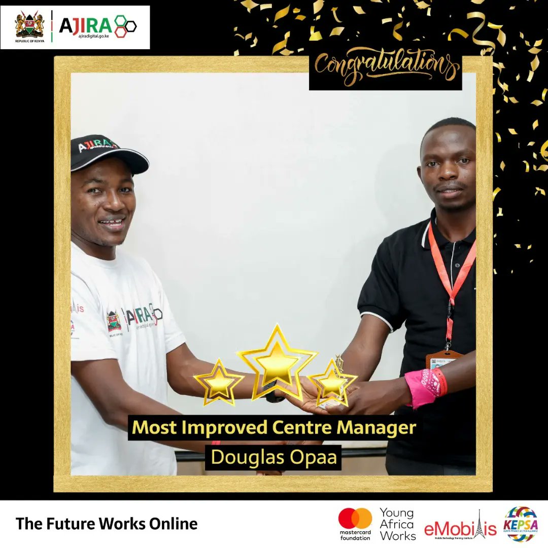 eMobilis's tweet photo. Congratulations to this team of best performing Ajira Centre Managers in Quarter One (Q1)2022, for the outstanding work done in entrenching online work at the grassroots level. Your diligence and commitment in making a difference in the lives of the young Kenyans is admirable. https://t.co/YbIYwwQGe1