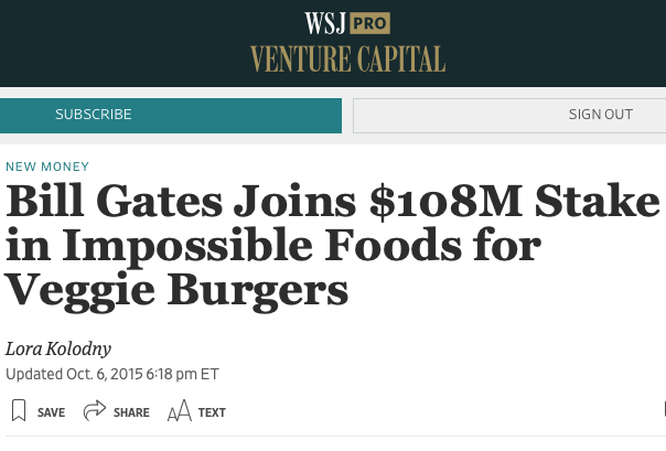 If it were up to Bill Gates the world would abandon meat for synthetic and plant-based alternatives.It just so happens that all the crops used for plant-based meat are grown on farmland now owned by Gates. Oh, and he's also invested tens of millions in synthetic meat companies.