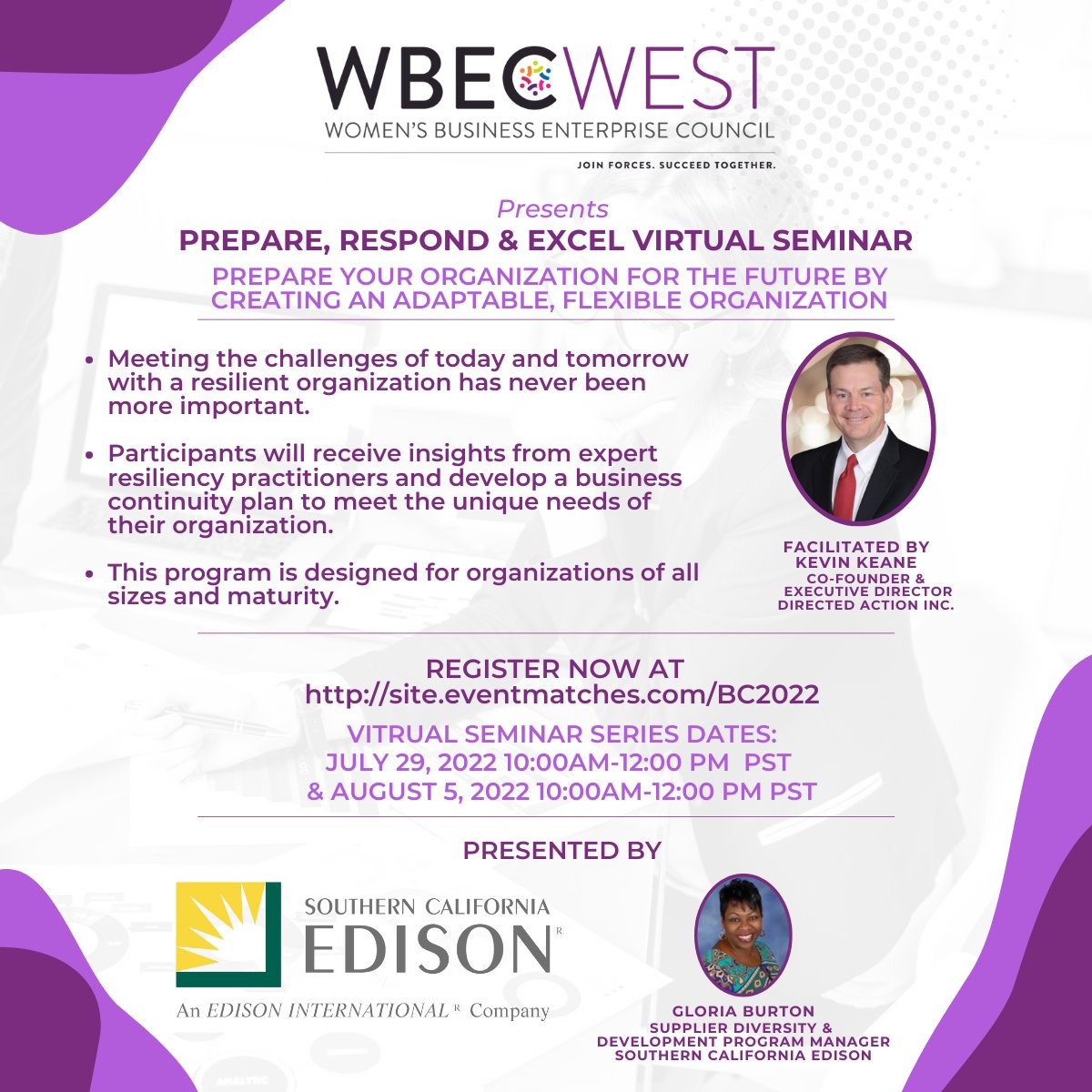 Is your organization able to respond quickly to an interruption? Strong business continuity and resiliency saves money, time and company reputation. Register now at loom.ly/m6KUQVA for the WBEC West Prepare, Respond, &amp; Excel Seminar #BusinessResiliency #SmallBusiness