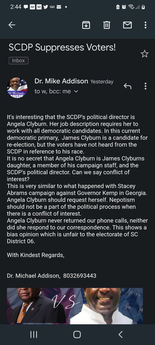 Marcel4Congress's tweet image. Even my other opponent, @ADDISONCONGRESS, has been sounding the alarm about how unethical this is, the corruption, and the double standard versus how the media acted when it was Brian Kemp and Stacey Abrams! KEEP CALLING YALL! I sure am!