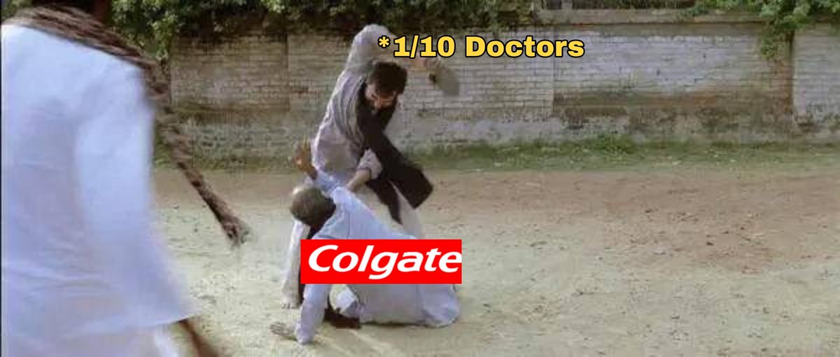 abe__Aryan's tweet photo. Dentist ka sujhaya no1 brand https://t.co/0IvQt5QaZ5
