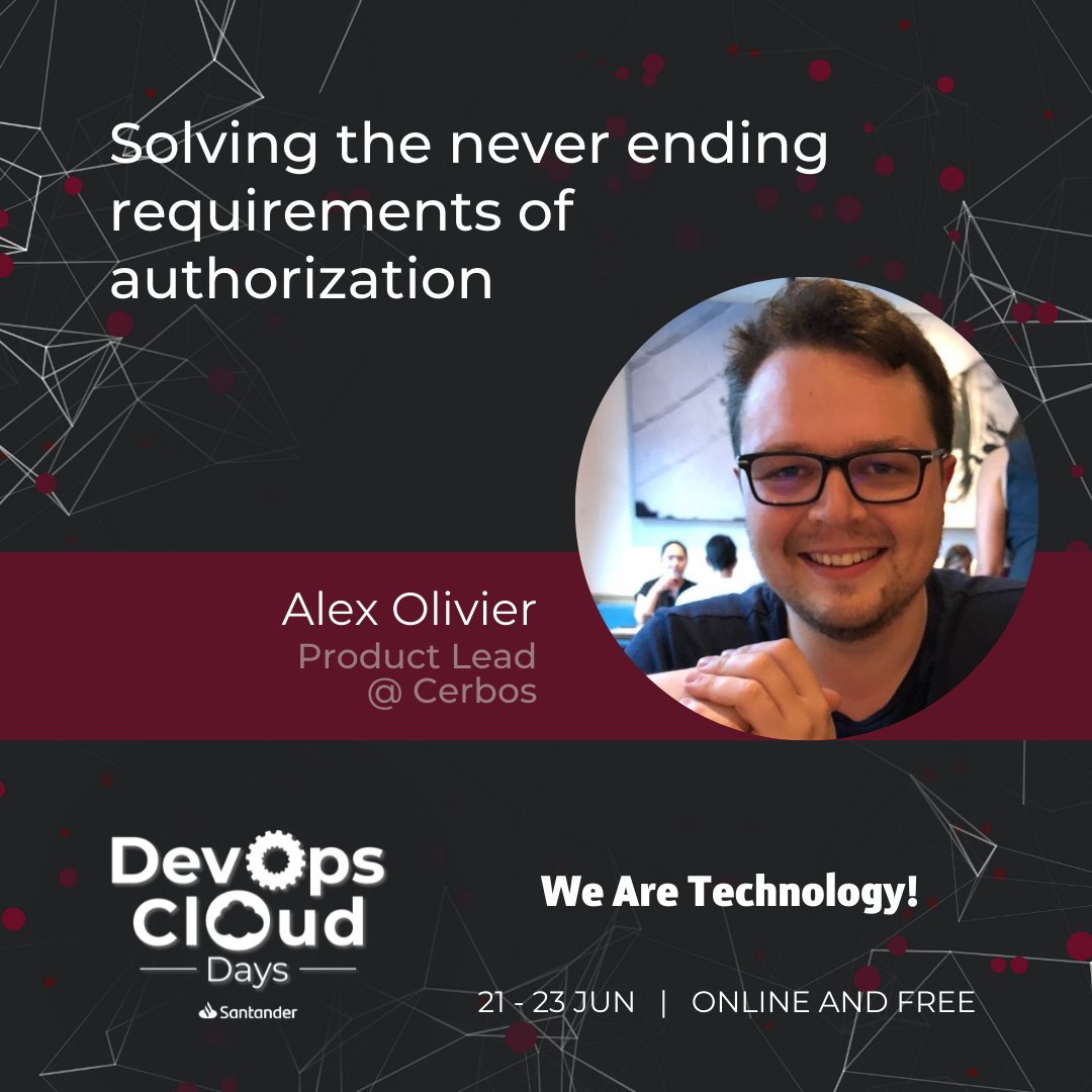 alexolivier's tweet photo. Looking forward to speaking at #devopsandclouddays next week about #authorization and @cerbosdev - get your free tickets https://t.co/Y0CQTd0MtF https://t.co/n3RJCITRhc
