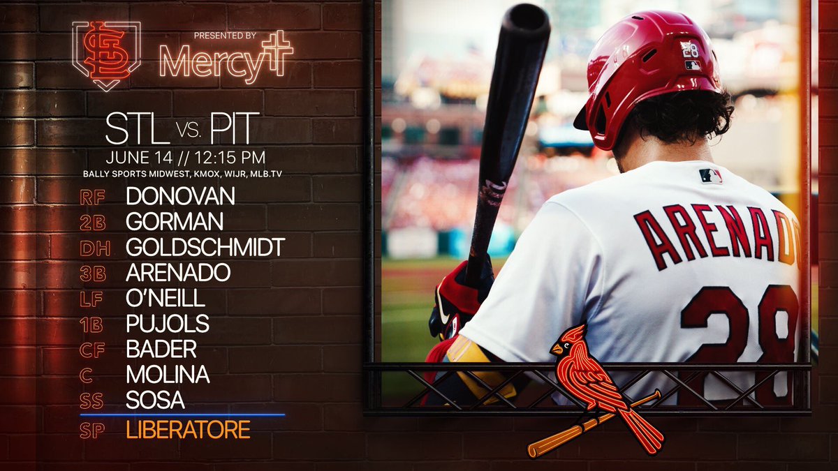 kurtpepp28's tweet photo. Is Carlson or Donovan leading off and playing right? Cardinals official lineup says Donovan https://t.co/6yKfbwaiNN