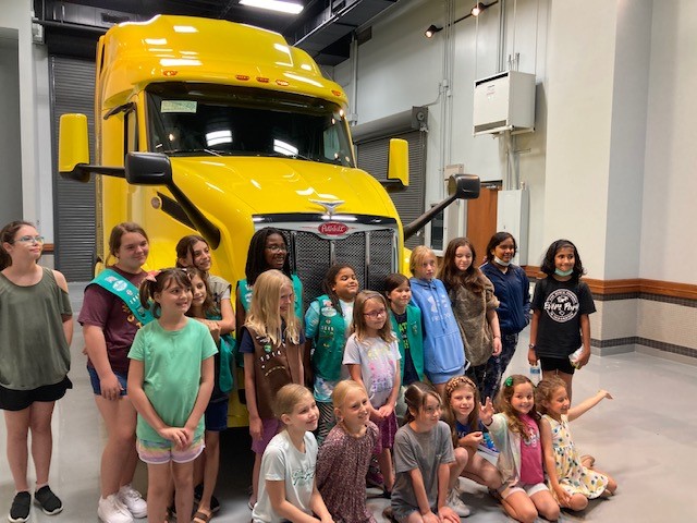 Around 20 <a href="/girlscouts/">Girl Scouts</a> recently attended the Peterbilt Denton plant where they met with various experts, had a hands-on experience touching a truck and learning about the different components, and received a coloring book, transportation patch and their own trucker doll, Clare! 🚛