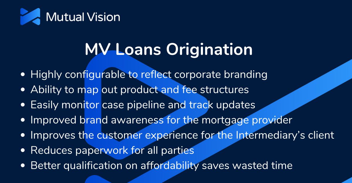 MV Loans Origination provides your customers with a portal to your mortgage products, speeding up the application process and helps manage your mortgage pipeline.

We want to hear from you. Drop us an email at info@mutualvision.co.uk

#loans #fintech #finance #mortgages #broker