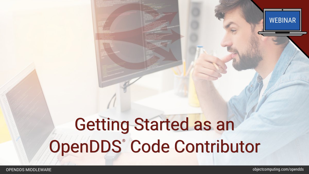 OpenDDS's tweet photo. It's not too late to reserve your spot for this free #webinar! Learn how to contribute to the OpenDDS project from members of the core OpenDDS development team. #openSource

https://t.co/rlKvzovtuw https://t.co/EWi2vh5as9