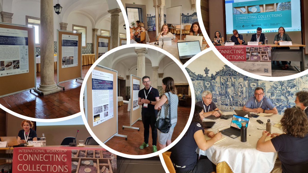 ICCROM's tweet photo. “Connecting Collections: Unlocking Value in Heritage Samples Archives” workshop at @univdeevora with 28 participants from partner institutions in 9 countries kicked off yesterday. 
🎦DAY 1 recording available here👇https://t.co/7Hc0kePEz4
Stay tuned! #HSAI #ConnectingCollections https://t.co/x2SyGReMZ2