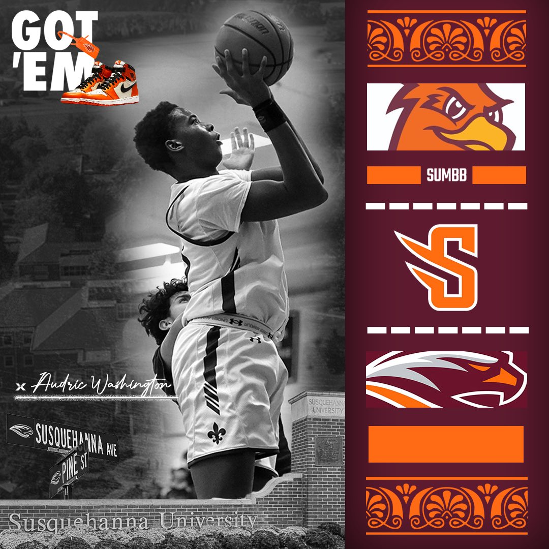 Susquehanna Men’s Basketball (@susquehanna_mbb) on Twitter photo 𝓡𝓲𝓿𝓮𝓻 𝓗𝓪𝔀𝓴 ✍️
Welcome to the #RiverHawkFamily, <a href="/AudricWashingt2/">Audric Washington</a> 🤝
Audric joins us from St. Mary’s High School in MD.
#AllIn // #GoSU 𝓡𝓲𝓿𝓮𝓻 𝓗𝓪𝔀𝓴 ✍️
Welcome to the #RiverHawkFamily, <a href="/AudricWashingt2/">Audric Washington</a> 🤝
Audric joins us from St. Mary’s High School in MD.
#AllIn // #GoSU