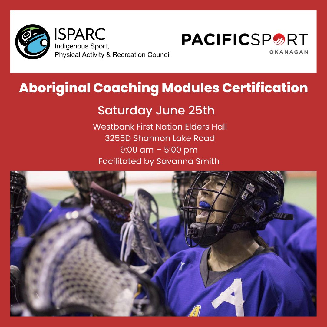 pacificsportokn's tweet photo. Aboriginal Coaching Module Certification - Saturday June 25th 

Link to register: https://t.co/FXWfzDEskN https://t.co/aKaJo5PHWU