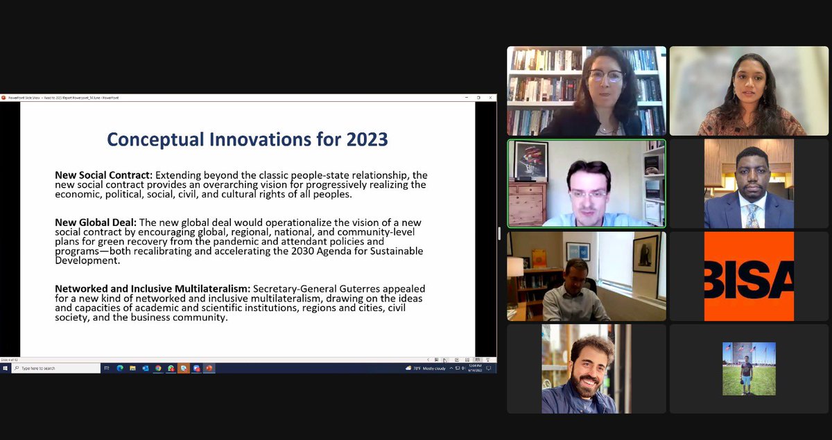 GGINetwork's tweet photo. 🔴LIVE at the @MYBISA annual meeting @ACUNStweets chaired by @HowardLise, @JorisLarik discusses Conceptual Innovations for 2023 through a #JustSecurity lens 

@StimsonCenter @UniLeidenNews @nudharaY #BISA2022 https://t.co/aRVMcabhEX