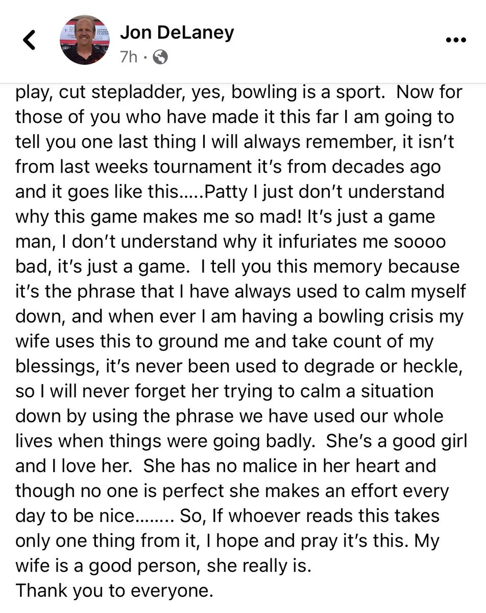 Jon DeLaney has also weighed in publicly on the situation surrounding Pete Weber and explains his side of things. DeLaney was Weber’s opponent during the match.