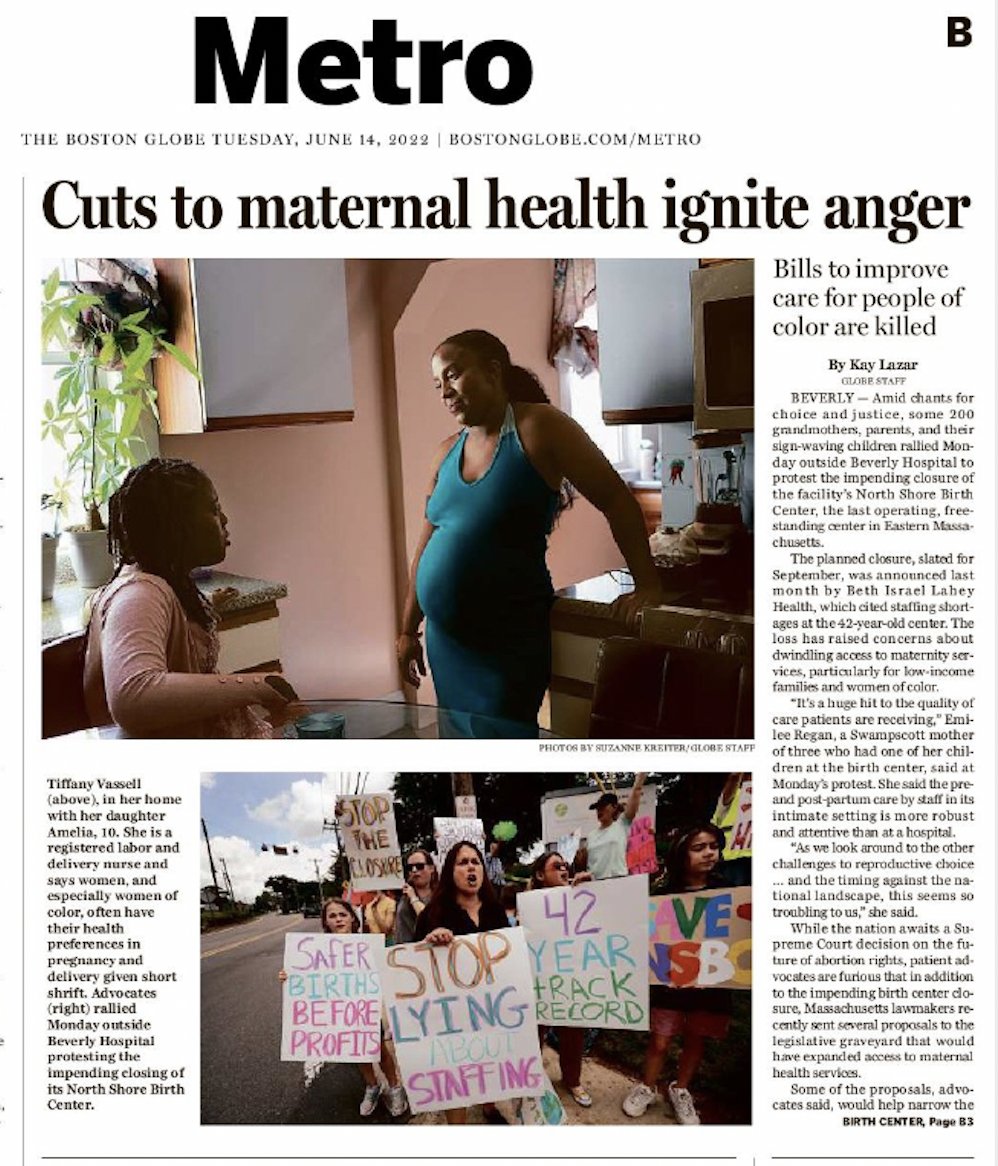 RCHains's tweet photo. Access to safe, equitable, affordable maternal health care is a state and national priority. @GlobeKayLazar reports on our efforts to save Beverly Hospital's North Shore Birth Center; her analysis is worth reading: 
https://t.co/eKRSzS37Gc #StopLyingAboutStaffing #SaveNSBC https://t.co/nX8k6WJfSr