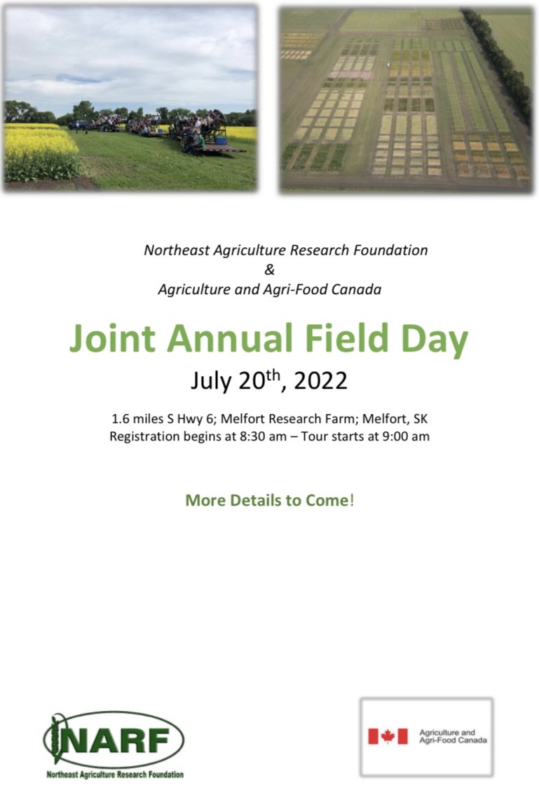 NARF_Melfort's tweet photo. NARF will finally be hosting an in-person field day this growing season. Be sure to mark down July 20th in your calendars! More details to come in the following weeks. https://t.co/h5PUE8IMda
