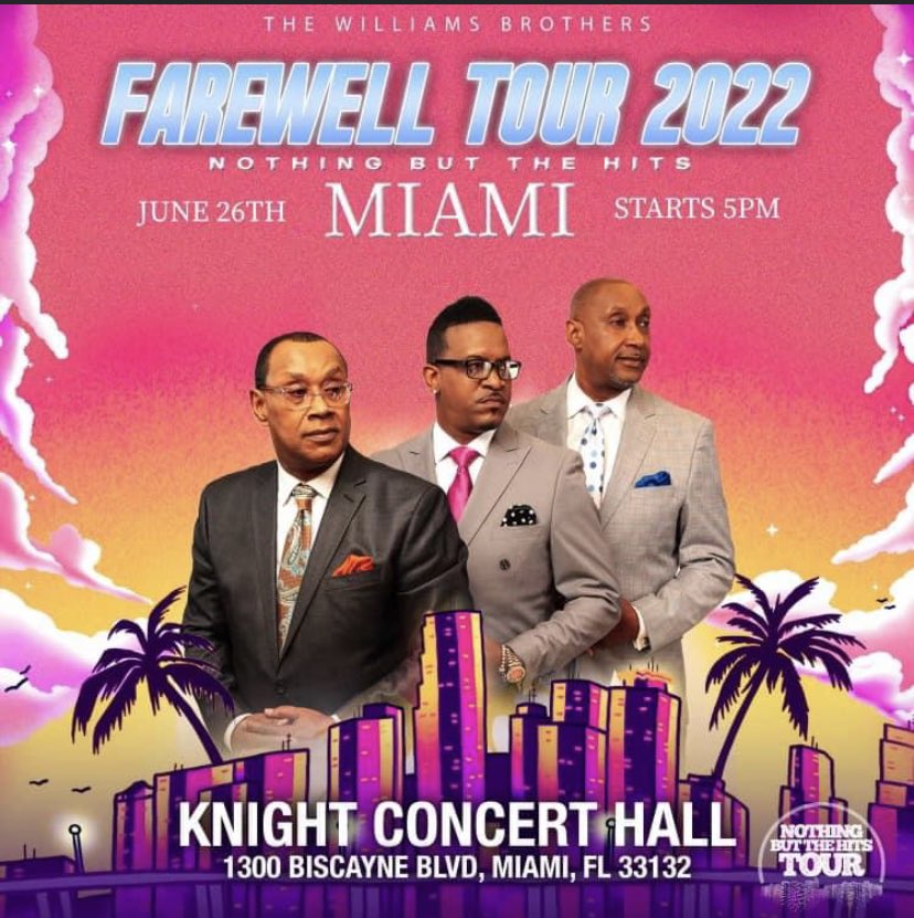 DougWilliams_'s tweet photo. Get ready Miami….We’re headed your way. #TheRealDougWilliams #TheWilliamsBrothers #FarewellTour2022 #Miami https://t.co/qXMnziywOU