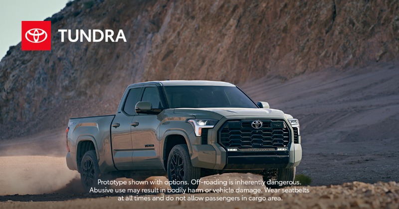 Toyota's tweet photo. Kick up dust and load 'er up. The 2022 Tundra. #toyota https://t.co/dlIyXbbWNe