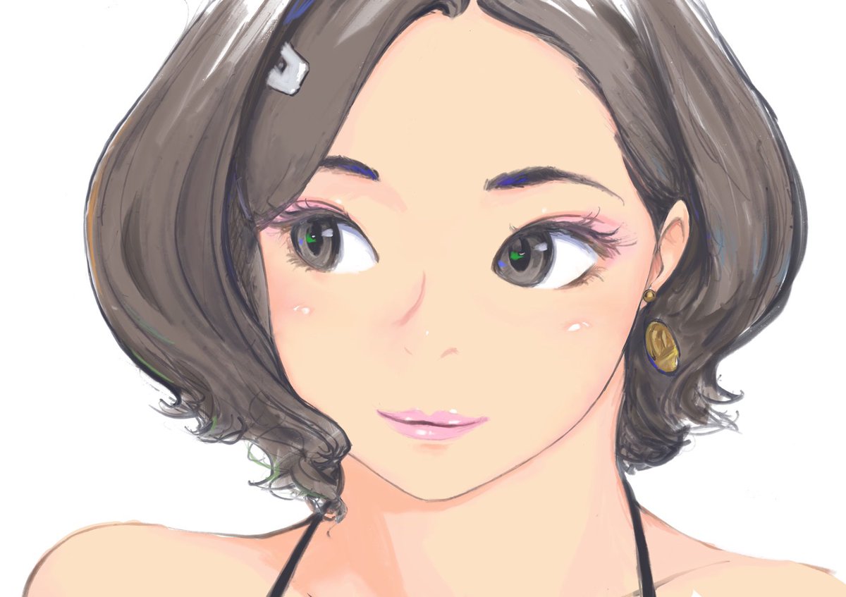 配信で描いてみた見栄子顔ドアップ。 