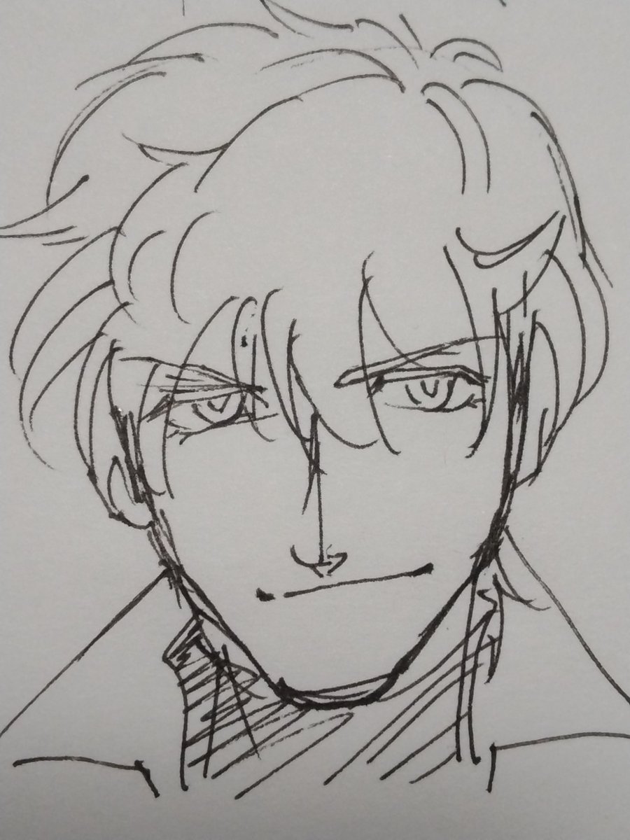 アナログの落書きしてないなと思って枕元の吸死みつつ描いてたんですが、恐ろしい事に、裸眼でピントが合わなくなってて視力劣化を感じましたね(怖い話ですわ)もうパソコンないとお絵描き出来ない体かぁ…