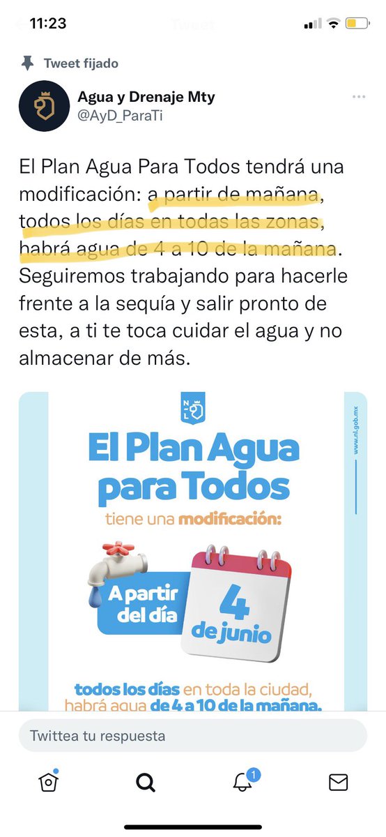 Kevin_val's tweet photo. @AyD_ParaTi No están cumpliendo con el horario, tenemos 2 días sin agua en cerradas de Casablanca 1er sec en San Nicolás https://t.co/jHLxli6bPp