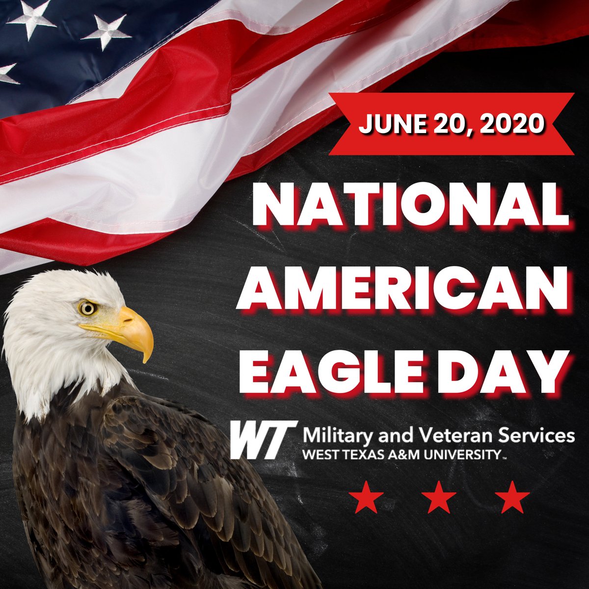 wtamuveterans's tweet photo. American Eagle Day, June 20th is a special day to commemorate the anniversary of the Bald Eagle’s selection as our National Symbol. 

Proclamations have been issued by governors in 49 states designating June 20th as American Eagle Day. https://t.co/GS9qIV1CRP
