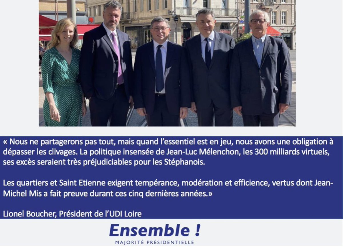 JeanMichelMIS's tweet photo. Merci à @LionelBoucher, Président de l’@UDI_Loire pour son précieux soutien ainsi que l’ensemble du bureau de l’@UDI_off 42 pour ce second tour des élections législatives. https://t.co/oEDK82jlJq