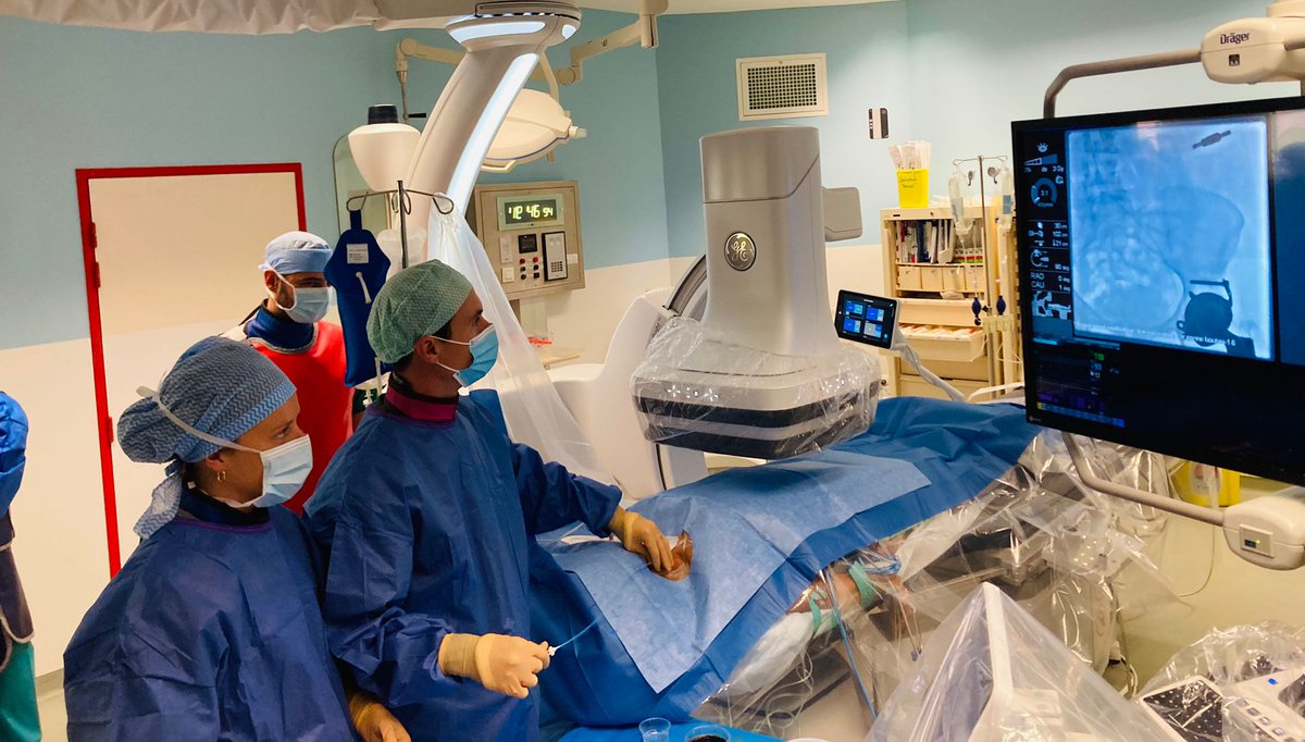 Four hands procedure, mentoring, technical success under conscious sedation. What else? <a href="/drbarral/">anairad</a>  #fellowship #JURI_Fr #IRAS #APHM (7/7)
