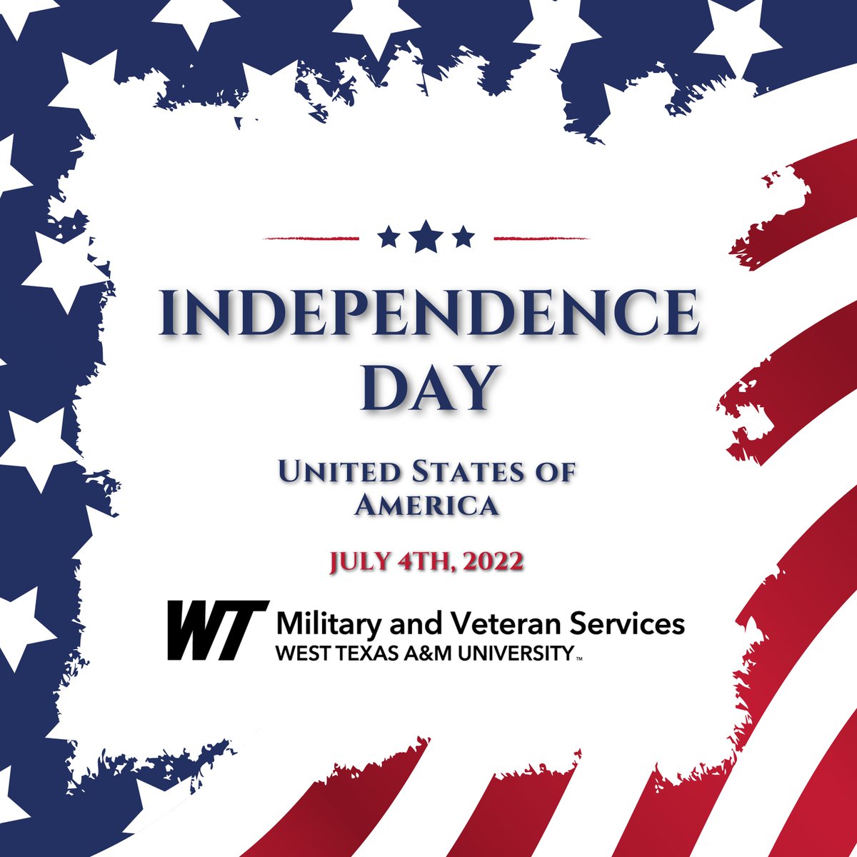 wtamuveterans's tweet photo. Happy fourth of July!

It was 246 years ago today that the second continental congress ratified the Declaration of Independence of the United States.

Our office is closed today and will reopen Tuesday morning. https://t.co/fUhSvh3suy