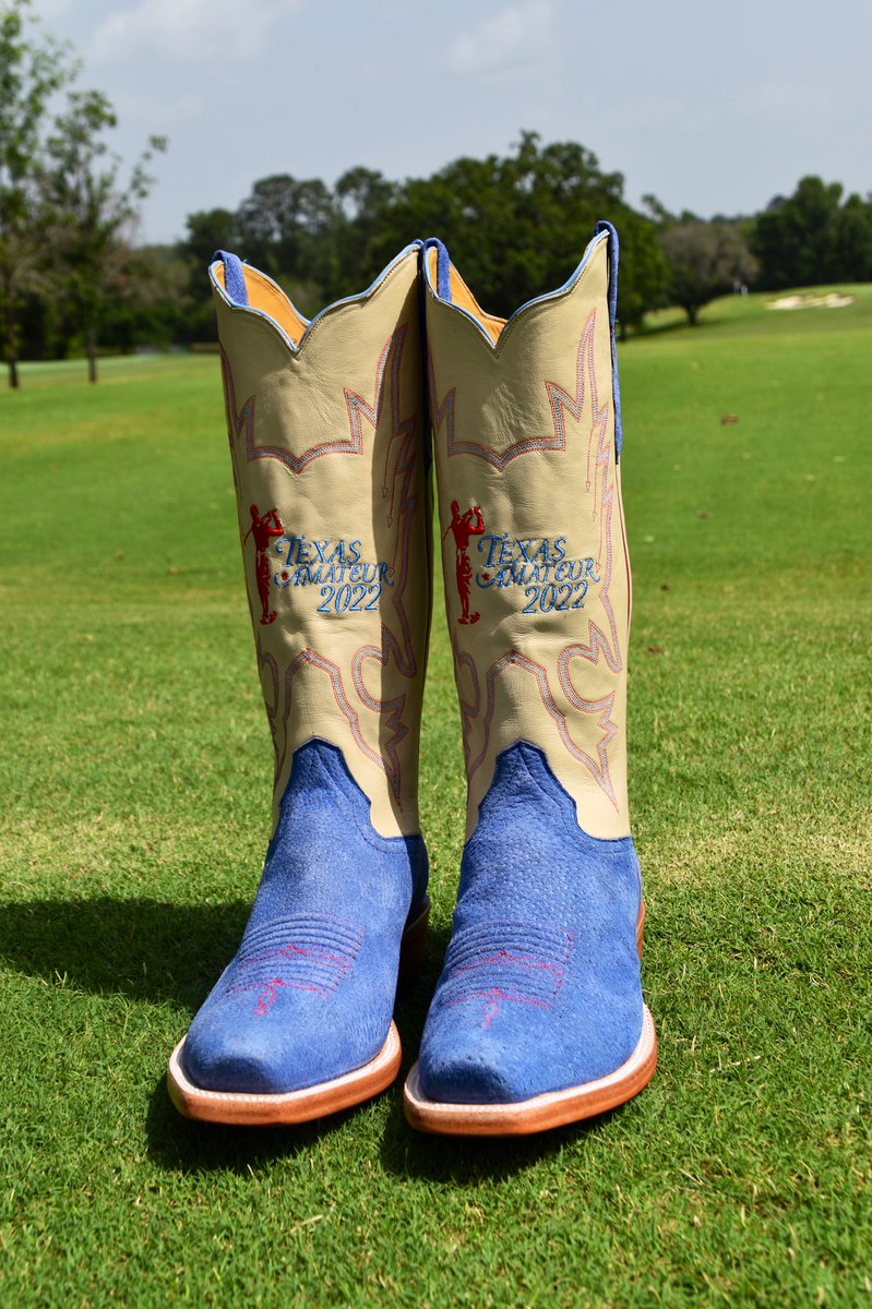 TexasGolfAssoc's tweet photo. These 🤠 boots await a champion…

#TexasAmateur https://t.co/O4YNfNib0K
