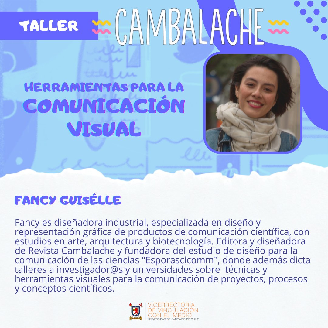 Las encargadas de llevar el taller son 📝 Macarena Rojas Abalos <a href="/Mrojas_Abalos/">Macarena Rojas Abalos</a> Bióloga, comunicadora científica y magíster en periodismo, y 🎨Fancy Guisélle <a href="/fancyguiselle/">Fancy</a> Diseñadora Industrial, comunicadora visual de las ciencias y fundadora de 
@Esporascicomm