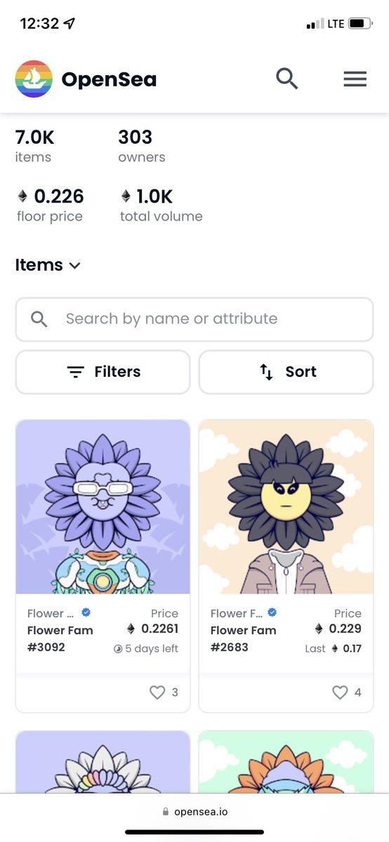 Kilialo0ks's tweet photo. Crypto looks like shit but @FlowerFamNFT  going strong with rising floors and steady buys #NFTs #opensea tis is the way!!! https://t.co/QRV98ziNmA