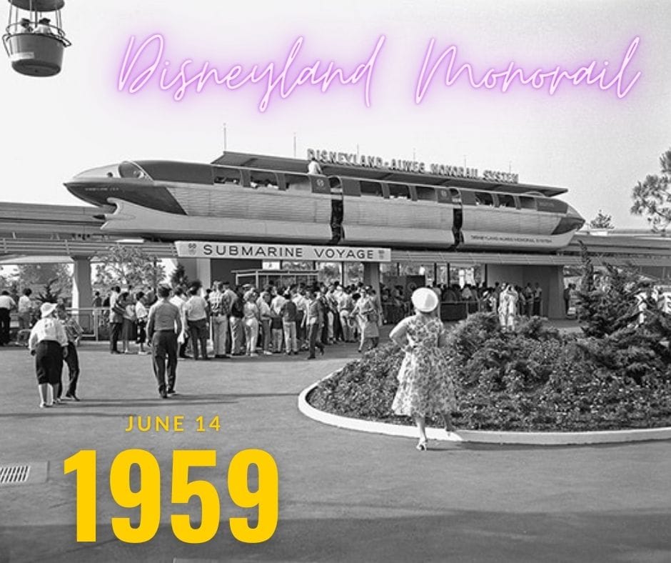 On this day in #history, the Disneyland Alweg Monorail System opened on June 14, 1959, as the first daily operating monorail system in the Western Hemisphere. It was called the “highway in the sky” and feature two trains. #disney #technology #tomorrowland