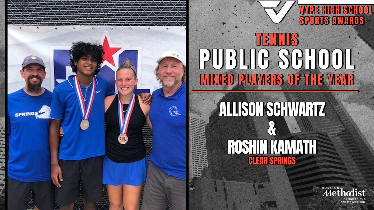 vypehouston's tweet photo. It is awards season here at VYPE! Here are the Public School Tennis🎾 Winners of the VYPE Awards presented by @MethodistHosp #VYPEAwards

LINK: https://t.co/Csclqz8J61 https://t.co/PVx3YQj0cH