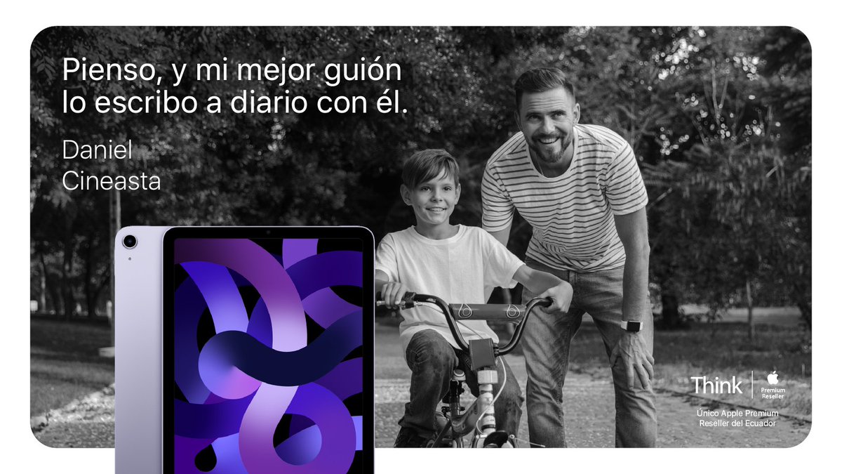EcuadorThink's tweet photo. El público más exigente lo tenemos en casa. Demuéstrales todos los días tu mejor versión.​ Aprovecha los mejores planes con tarjeta o el crédito directo Think. 

#Tecnología #Apple #DíaDelPadre #Macbook #SoyPapáApple #think https://t.co/MJsU8RfTD7